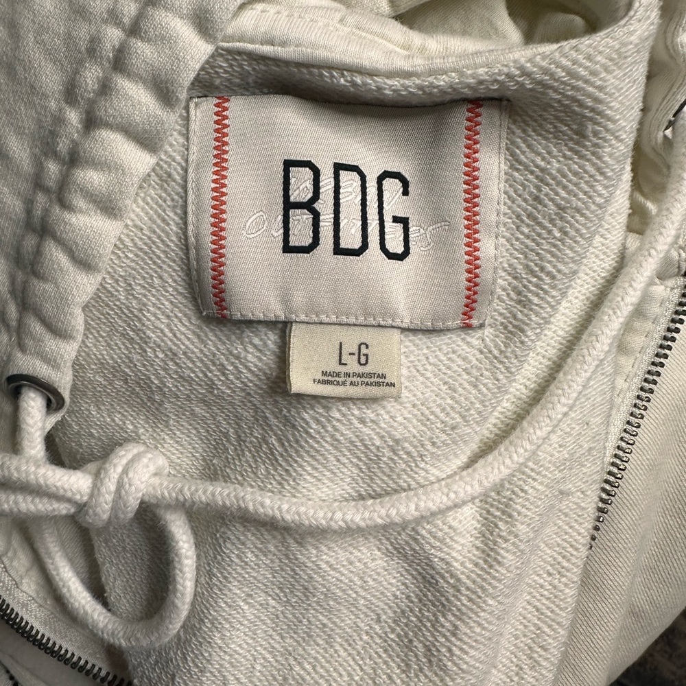BDG Off-White Hoodie with Drawstring